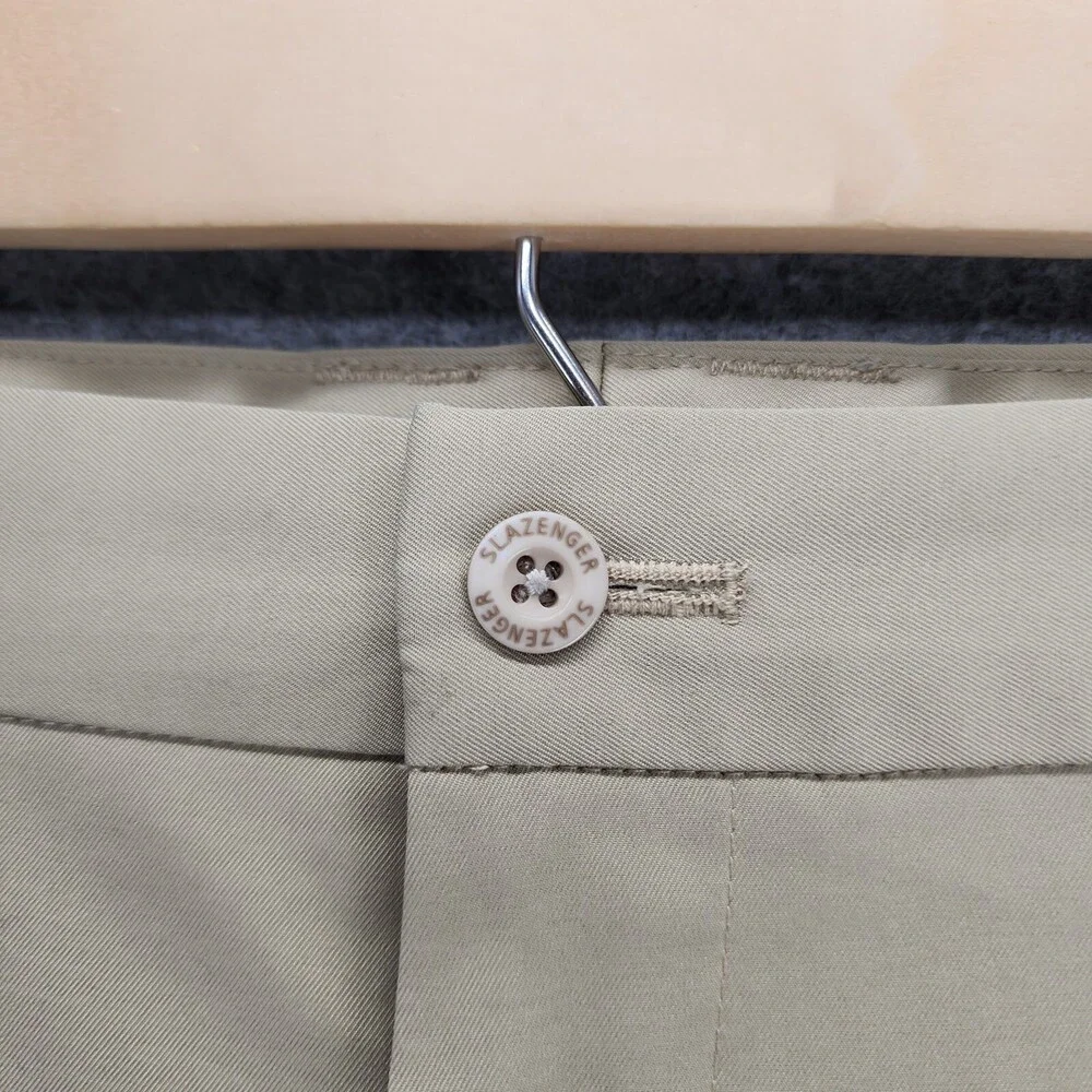 Slazenger Golf Shorts Mens 34 Khaki Chino Mid Rise